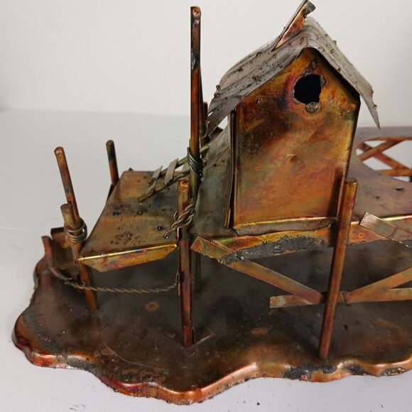 Vintage 70s Brutalist Copper Shanty by the Sea Sculpture - Picture 2 of 14